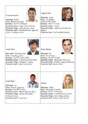 English Worksheet: Famous people interview info