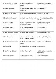 English Worksheet: Question Chain