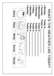 English Worksheet: The weather of the week