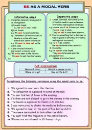 be as a modal verb