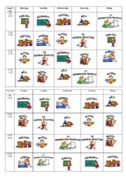 English Worksheet: Johns timetable