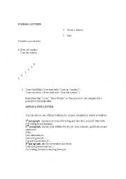 English Worksheet: APPLICATION  LETTER