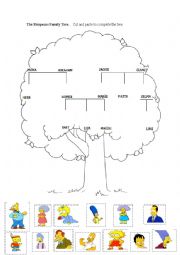 English Worksheet: The Simpsons Family Tree