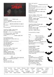 English Worksheet: Music:Thriller - Michael Jackson