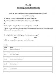 English Worksheet: By + verb-ing, explaing how something came about using cause and effect