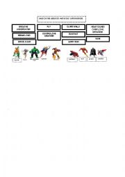 English Worksheet: Can and Cant SUPERHEROES