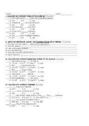 English Worksheet: Verb be Quiz