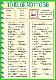 English Worksheet: To be or not to be : for young learners