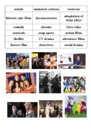 English Worksheet: types of movies