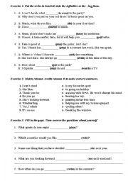 English Worksheet: gerund practice