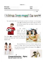 English Worksheet: children from round the world