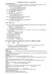 English Worksheet: Gerund and infinitives