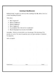 English Worksheet: Storming of Bastille Letter to Friend