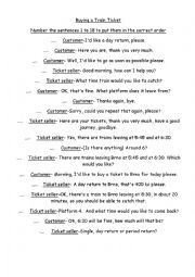 English Worksheet: Buying a Train Ticket