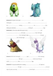English Worksheet: describing appearance of monsters.