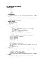 English Worksheet: Introduction Letter