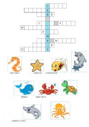 Sea animals crossword