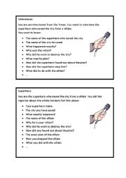 English Worksheet: Interview with a superhero