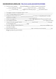 English Worksheet: Dos and donts of a eco living