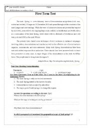 English Worksheet: arab spring test unit make peace