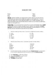 English Worksheet: diagnostic test