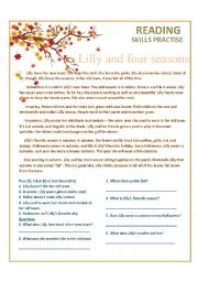 Reading skills practise: Lilly and four seasons