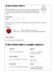 English Worksheet: will-future: at the fortune-tellers