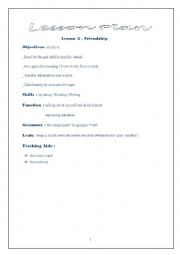 English Worksheet: LESSON PLAN SECOND YEAR LESSON 3 
