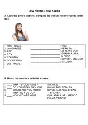 English Worksheet: NEW FRIENDS