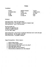 English Worksheet: Pirates class with Peppa Pig youtube video and song!