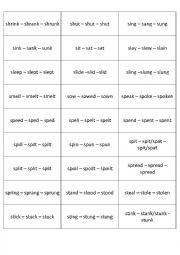 English Worksheet: Irregular verbs part 5 (memory cards)