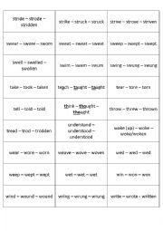 English Worksheet: Irregular verbs part 6 (memory cards)