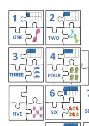 English Worksheet: NUMBERS PUZZLE 1-10