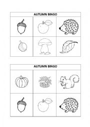 English Worksheet: Autumn vocabulary practice BINGO