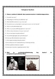English Worksheet: Speaking about Rap Music