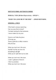 English Worksheet: MUSICAL TASK WITH MADONNAS SONG
