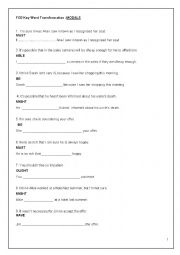 FCE Key Word Trensformation: MODALS