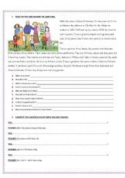 English Worksheet: Personal information and family
