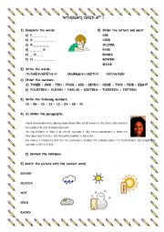 English Worksheet: Working Card 1