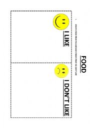 English Worksheet: I like and I dont like