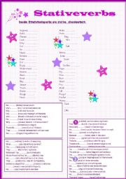 Stative verbs exercises