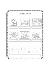 English Worksheet: parts of the house