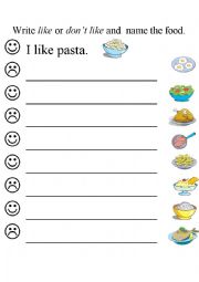 English Worksheet: Food