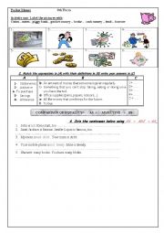 English Worksheet: worksheet about getting pocket money