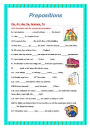 English Worksheet: Prepositions 