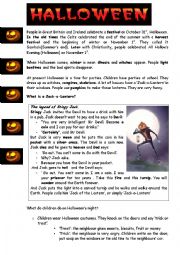 English Worksheet: WHO IS JACK-O-LANTERN?