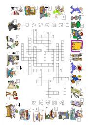 English Worksheet: REGULAR VERBS CROSSWORD