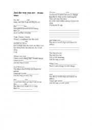 English Worksheet: Just the way you are - Bruno Mars