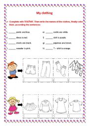 English Worksheet: reading - clothes