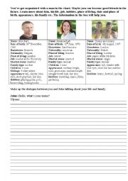 English Worksheet: personal information (dialogue)